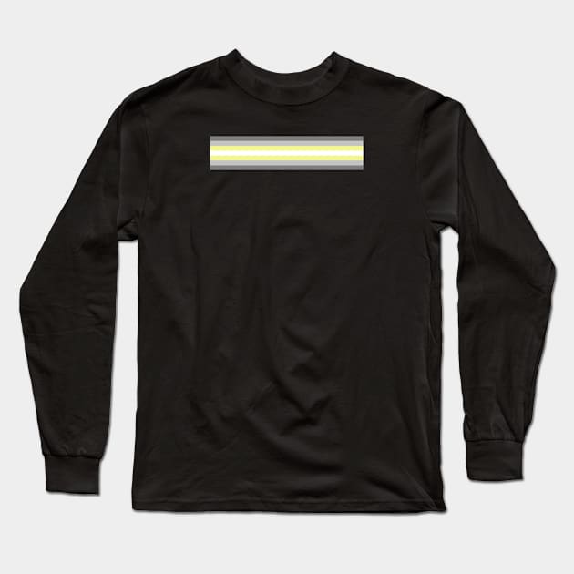 Deminonbinary Pride Flag Horizontal Stripe on Black Long Sleeve T-Shirt by VernenInk